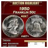 1950 Proof Franklin Half Dollar 50c pr67+ SEGS