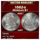 1882-s Morgan Dollar $1 Grades ms67