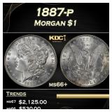 1887-p Morgan Dollar $1 ms66+ SEGS