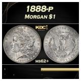 1888-p Morgan Dollar $1 Grades ms62+
