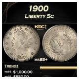 1900 Liberty Nickel 5c ms65+ SEGS