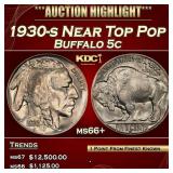 1930-s Buffalo Nickel Near Top Pop 5c ms66+ SEGS