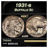1931-s Buffalo Nickel 5c Grades ms66