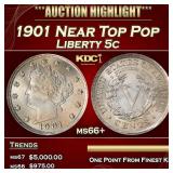 1901 Liberty Nickel Near Top Pop 5c ms66+ SEGS