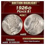 1926-d Peace Dollar $1 ms65 SEGS