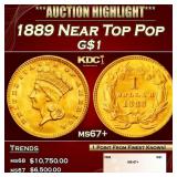 1889 Gold Dollar Near Top Pop $1 ms67+ SEGS