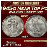 1945-d Walking Liberty Half Dollar Near Top Pop 50