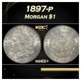 1897-p Morgan Dollar $1 Grades ms62+
