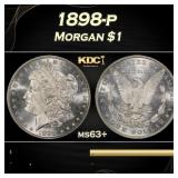 1898-p Morgan Dollar $1 Grades ms63+