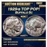 1929-s Buffalo Nickel TOP POP! 5c ms67+ SEGS