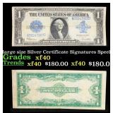 1923 $1 large size Silver Certificate Grades xf Si