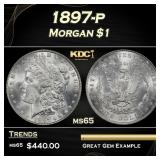 1897-p Morgan Dollar $1 Grades ms65
