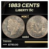 1883 CENTS Liberty Nickel 5c Grades ms64