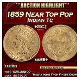 1859 Indian Cent Near Top Pop 1c ms66+ SEGS