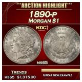 1890-p Morgan Dollar $1 ms65 SEGS