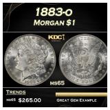 1883-o Morgan Dollar $1 Grades ms65
