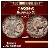 1929-s Buffalo Nickel 5c ms66 SEGS
