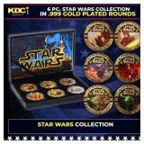 6 Coin Star Wars Gold Plated Round Collection