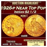 1926-p Gold Indian Quarter Eagle Near Top Pop! $2