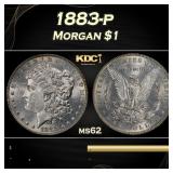 1883-p Morgan Dollar $1 Grades ms62