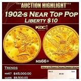 1902-s Gold Liberty Eagle Near Top Pop $10 ms66+ S