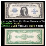 1923 $1 large size Silver Certificate Grades Selec