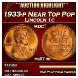 1933-p Lincoln Cent Near Top Pop 1c ms67 rd SEGS