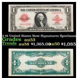 1923 $1 United States Note Grades Select AU Signat