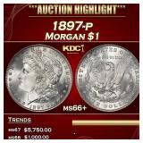 1897-p Morgan Dollar $1 ms66+ SEGS