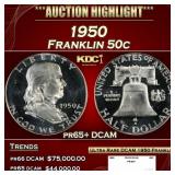 1950 Proof Franklin Half Dollar 50c pr65+ DCAM SEG