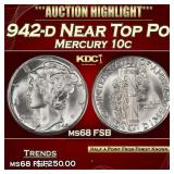 1942-d Mercury Dime Near Top Pop! 10c ms68 FSB SEG