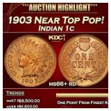 1903 Indian Cent Near Top Pop! 1c ms66+ rd SEGS