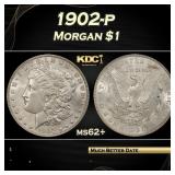 1902-p Morgan Dollar $1 Grades ms62+