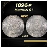 1896-p Morgan Dollar $1 Grades ms62