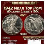 1942 Proof Walking Liberty Half Dollar Near Top Po