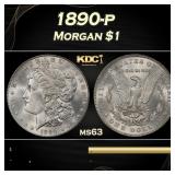 1890-p Morgan Dollar $1 Grades ms63