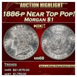 1886-p Morgan Dollar Near Top Pop! $1 ms68 SEGS