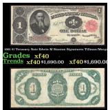 1891 Tillman/Morgan $1 Treasury Note Grades xf