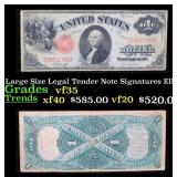 1917 $1 Large Size Legal Tender Note Grades vf++ S