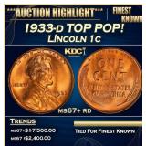 1933-d Lincoln Cent TOP POP! 1c ms67+ rd SEGS