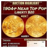 1904-p Gold Liberty Double Eagle Near Top Pop $20