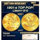 1901-s Gold Liberty Eagle TOP POP! $10 ms67 SEGS