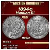 1894-o Morgan Dollar $1 ms62+ USCG