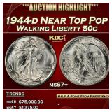 1944-d Walking Liberty Half Dollar Near Top Pop 50