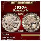 1926-p Buffalo Nickel 5c ms66+ SEGS