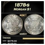 1878-s Morgan Dollar $1 Grades ms63+