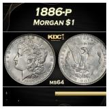 1886-p Morgan Dollar $1 Grades ms64