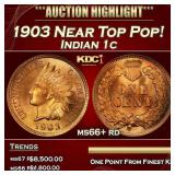 1903 Indian Cent Near Top Pop! 1c ms66+ rd SEGS