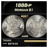 1888-p Morgan Dollar $1 Grades ms66