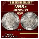 1885-p Morgan Dollar $1 ms67 SEGS
